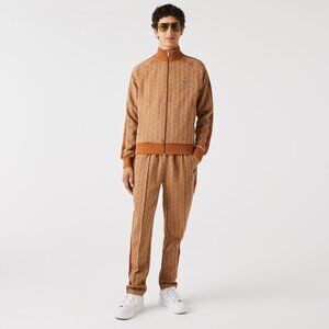 Men's Lacoste Beige/Brown Regular Fit Monogram Print Pants XL
